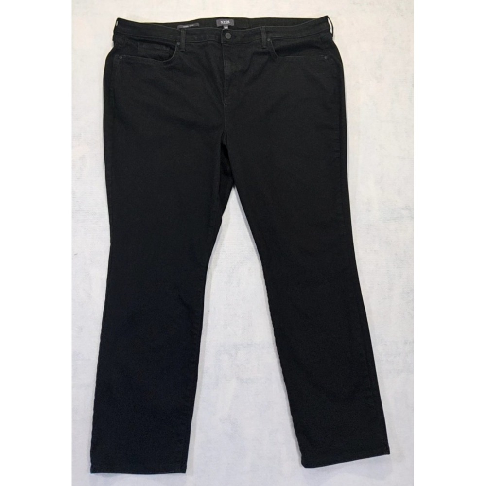 NYDJ Jeans Sz 24 W Sheri Slim Ankle Straight Leg Black Cool Embrace Plus Women's